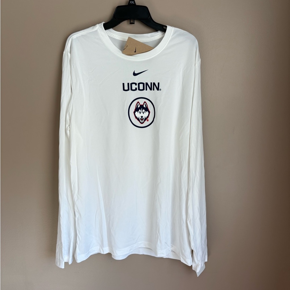 Nike White Dri-fit UConn Basketball Tee